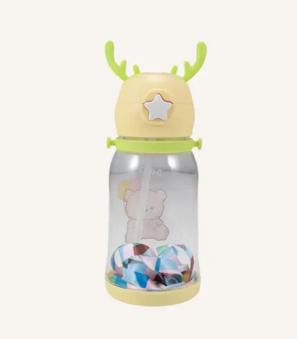 600ML Kids  Water Bottle With Straw.